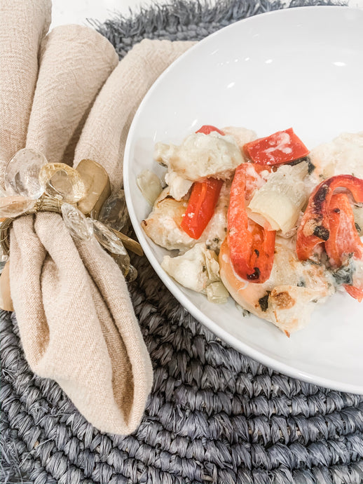 Artichoke & Bell Pepper Chicken Bake