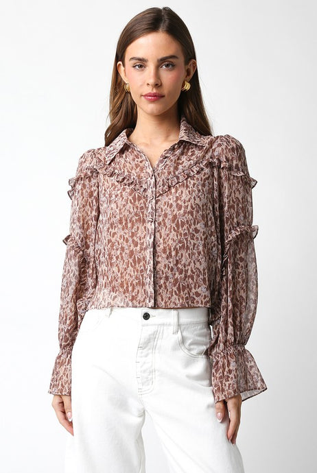 Demure Leopard Top